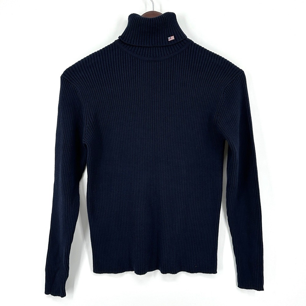 Polo Jeans Co RALPH LAUREN Navy Blue S pullover Turtle Neck Vintage